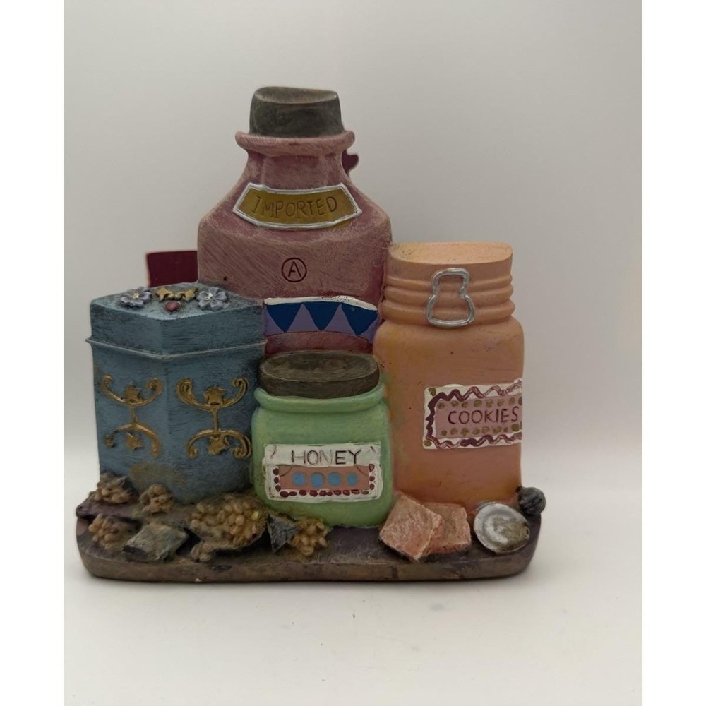 Vintage Ceramic Country Kitchen Napkin Holder Honey Cookies Imported Folk Art